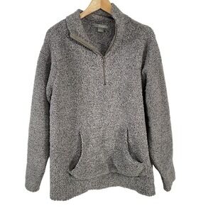 Natural Reflections Womens Sherpa 1/4 Zip Pullover sz XL Gray Cozy Comfy Outdoor